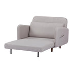 Fauteuil-futon convertible multicolore, 1 place, velours et simili-lin, se transforme en chaise longue ou en lit simple