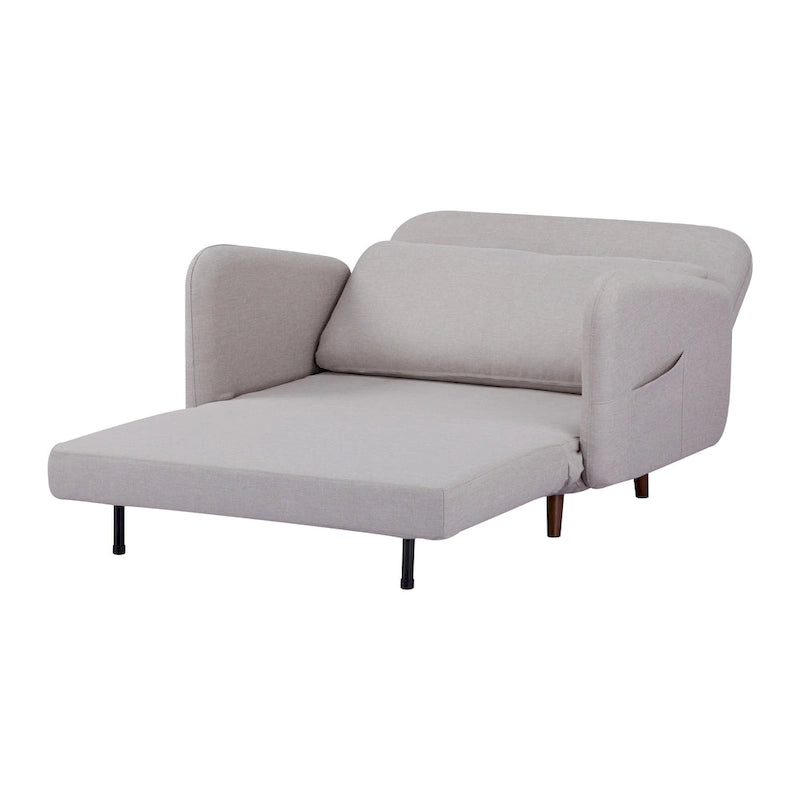 Fauteuil-futon convertible multicolore, 1 place, velours et simili-lin, se transforme en chaise longue ou en lit simple