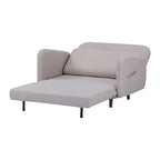 Fauteuil-futon convertible multicolore, 1 place, velours et simili-lin, se transforme en chaise longue ou en lit simple