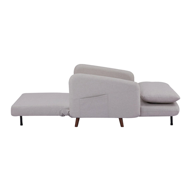 Fauteuil-futon convertible multicolore, 1 place, velours et simili-lin, se transforme en chaise longue ou en lit simple