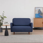Fauteuil-futon convertible multicolore, 1 place, velours et simili-lin, se transforme en chaise longue ou en lit simple