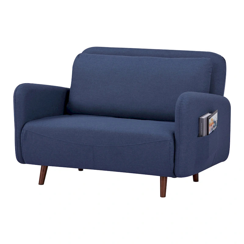 Fauteuil-futon convertible multicolore, 1 place, velours et simili-lin, se transforme en chaise longue ou en lit simple