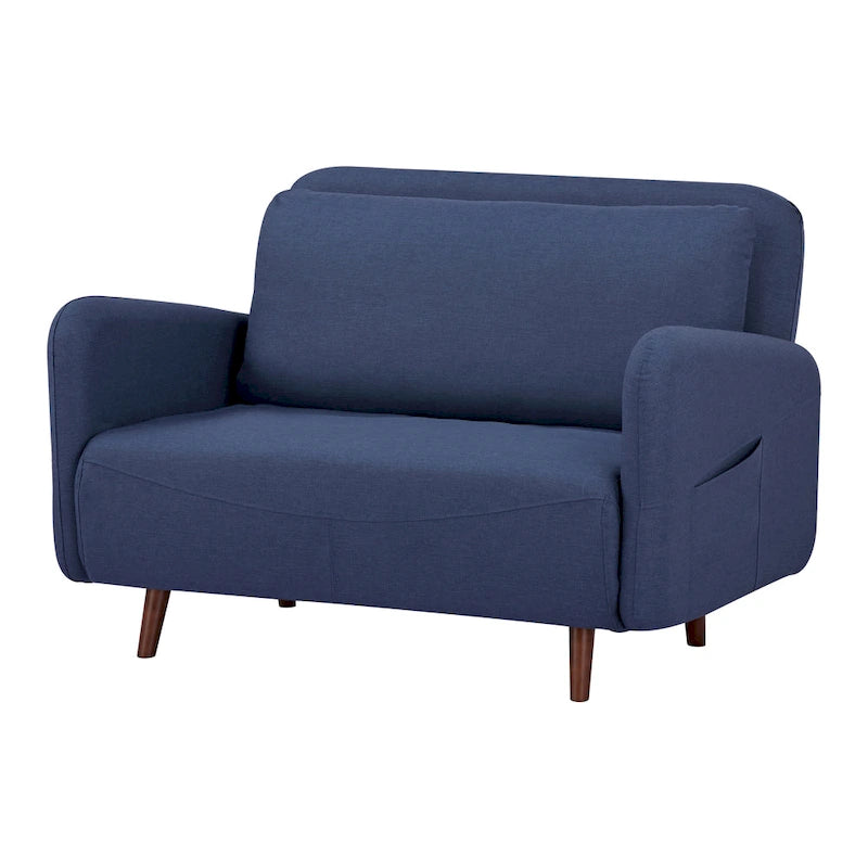 Fauteuil-futon convertible multicolore, 1 place, velours et simili-lin, se transforme en chaise longue ou en lit simple
