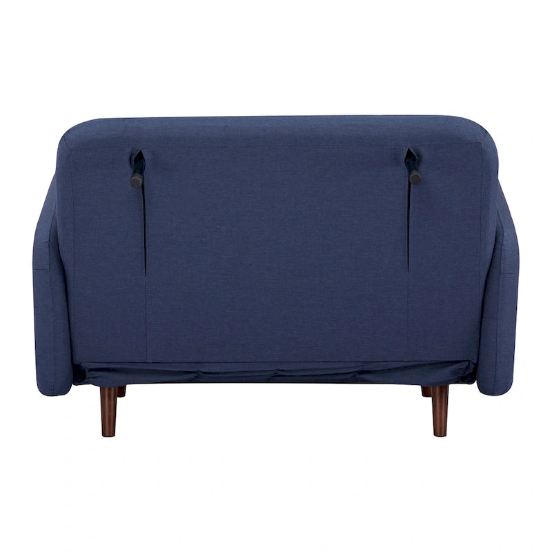 Fauteuil-futon convertible multicolore, 1 place, velours et simili-lin, se transforme en chaise longue ou en lit simple