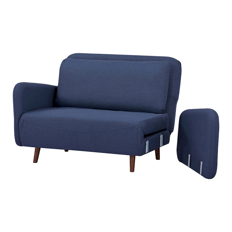 Fauteuil-futon convertible multicolore, 1 place, velours et simili-lin, se transforme en chaise longue ou en lit simple