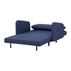 Fauteuil-futon convertible multicolore, 1 place, velours et simili-lin, se transforme en chaise longue ou en lit simple