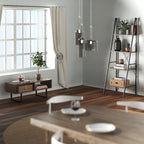 Table basse industrielle gris / naturel avec 2 étagères ouvertes