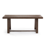 Table de salle à manger de ferme en bois massif brossé, noyer/blanc/noir, 6 places