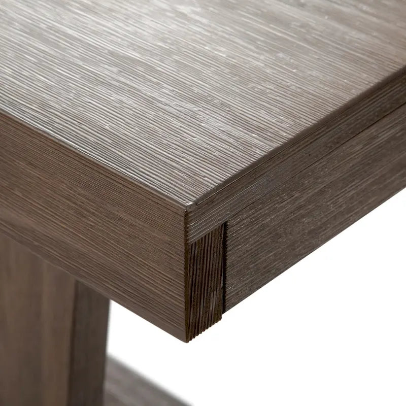 Table de salle à manger de ferme en bois massif brossé, noyer/blanc/noir, 6 places