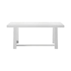 Table de salle à manger de ferme en bois massif brossé, noyer/blanc/noir, 6 places