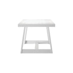 Table de salle à manger de ferme en bois massif brossé, noyer/blanc/noir, 6 places