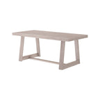 Table de salle à manger de ferme en bois massif brossé, noyer/blanc/noir, 6 places