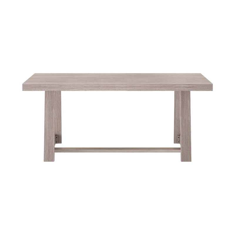 Table de salle à manger de ferme en bois massif brossé, noyer/blanc/noir, 6 places