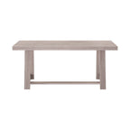 Table de salle à manger de ferme en bois massif brossé, noyer/blanc/noir, 6 places