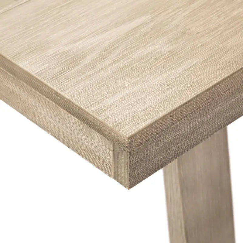 Table de salle à manger de ferme en bois massif brossé, noyer/blanc/noir, 6 places