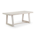 Table de salle à manger de ferme en bois massif brossé, noyer/blanc/noir, 6 places