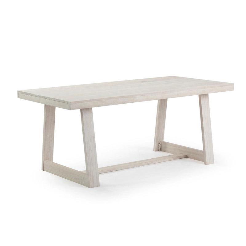 Table de salle à manger de ferme en bois massif brossé, noyer/blanc/noir, 6 places