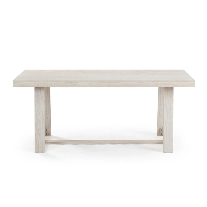 Table de salle à manger de ferme en bois massif brossé, noyer/blanc/noir, 6 places