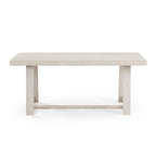 Table de salle à manger de ferme en bois massif brossé, noyer/blanc/noir, 6 places