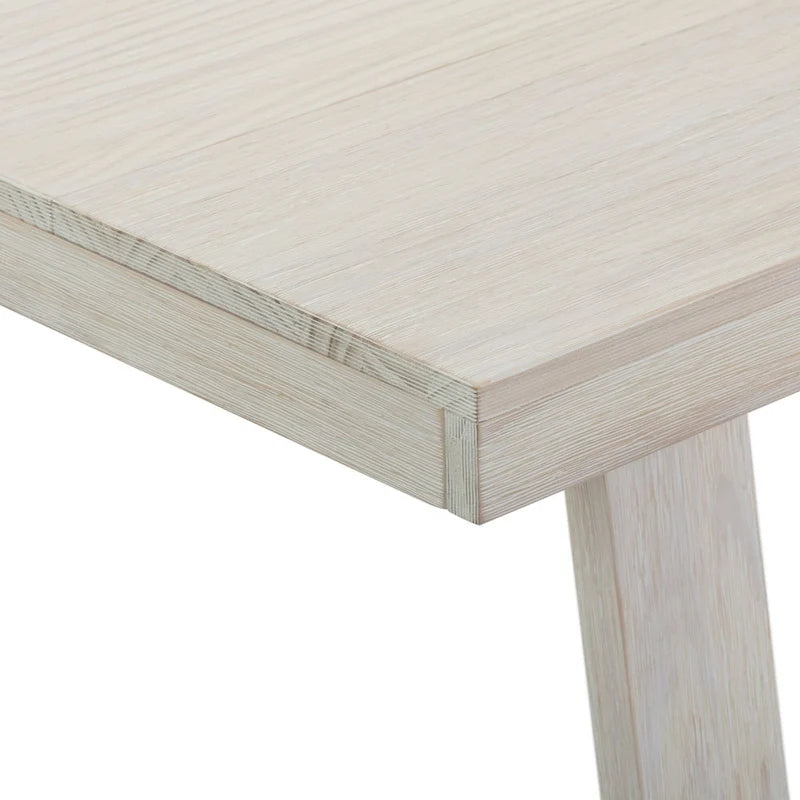 Table de salle à manger de ferme en bois massif brossé, noyer/blanc/noir, 6 places
