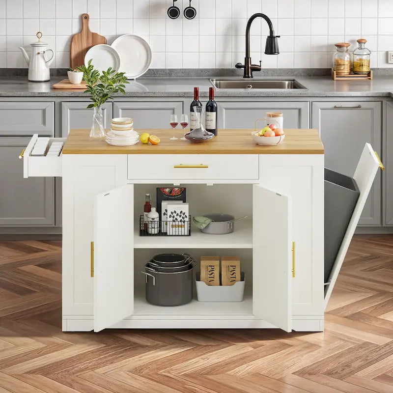 Dessertes de cuisine roulantes avec tiroirs et étagères, disponibles en blanc, gris, noir ou bleu marine – modèle simple