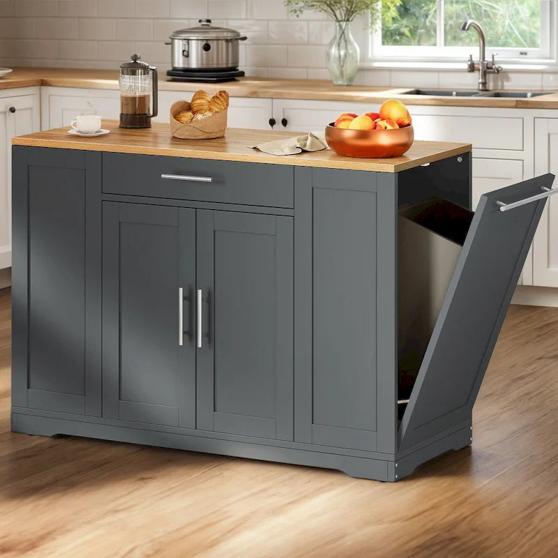Dessertes de cuisine roulantes avec tiroirs et étagères, disponibles en blanc, gris, noir ou bleu marine – modèle simple
