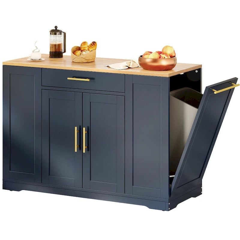 Dessertes de cuisine roulantes avec tiroirs et étagères, disponibles en blanc, gris, noir ou bleu marine – modèle simple