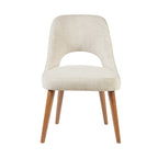 Chaise de salle à manger rembourrée, dossier ajouré, pieds évasés, lot de 2 – Orange/Crème/Marine