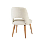 Chaise de salle à manger rembourrée, dossier ajouré, pieds évasés, lot de 2 – Orange/Crème/Marine