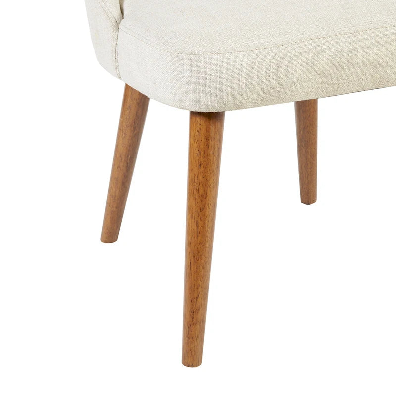 Chaise de salle à manger rembourrée, dossier ajouré, pieds évasés, lot de 2 – Orange/Crème/Marine