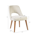 Chaise de salle à manger rembourrée, dossier ajouré, pieds évasés, lot de 2 – Orange/Crème/Marine