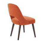 Chaise de salle à manger rembourrée, dossier ajouré, pieds évasés, lot de 2 – Orange/Crème/Marine