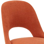 Chaise de salle à manger rembourrée, dossier ajouré, pieds évasés, lot de 2 – Orange/Crème/Marine