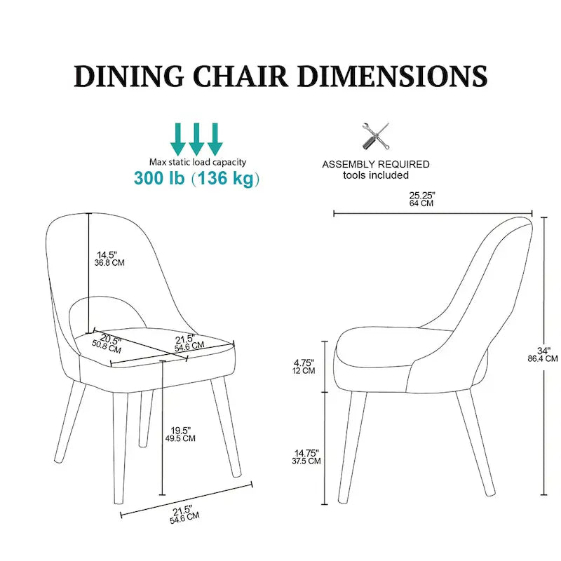 Chaise de salle à manger rembourrée, dossier ajouré, pieds évasés, lot de 2 – Orange/Crème/Marine