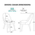Chaise de salle à manger rembourrée, dossier ajouré, pieds évasés, lot de 2 – Orange/Crème/Marine