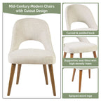 Chaise de salle à manger rembourrée, dossier ajouré, pieds évasés, lot de 2 – Orange/Crème/Marine