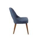 Chaise de salle à manger rembourrée, dossier ajouré, pieds évasés, lot de 2 – Orange/Crème/Marine