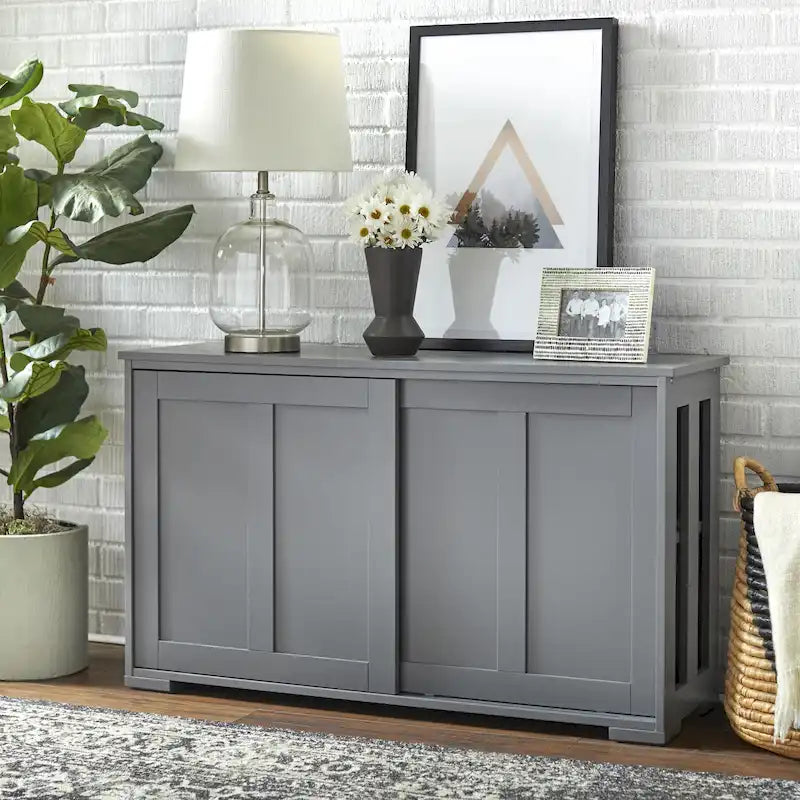 Buffet bas coulissant empilable – 7 coloris – Empilable jusqu'à 3 unités