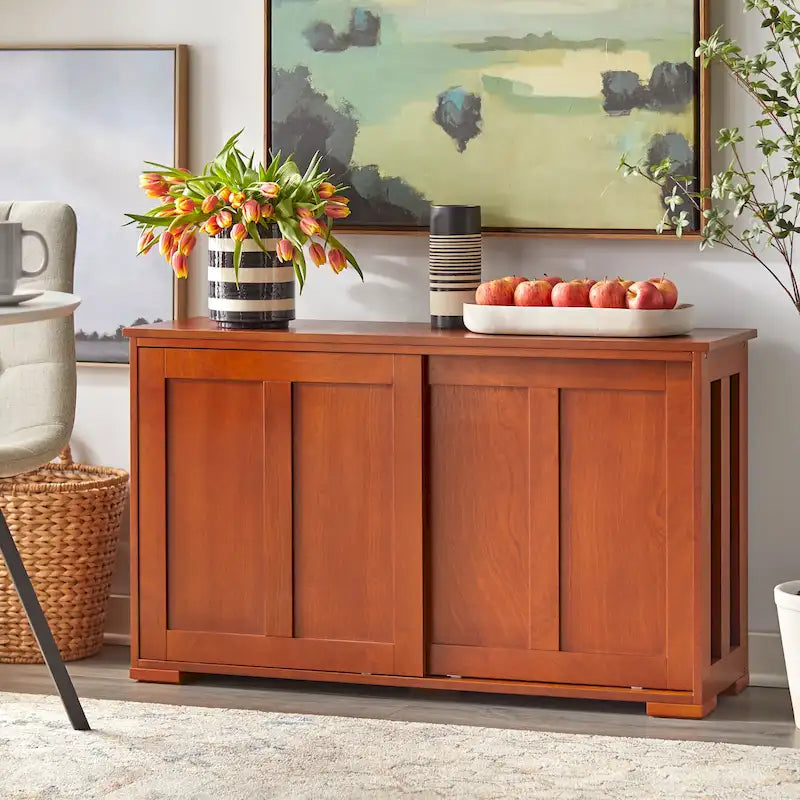 Buffet bas coulissant empilable – 7 coloris – Empilable jusqu'à 3 unités