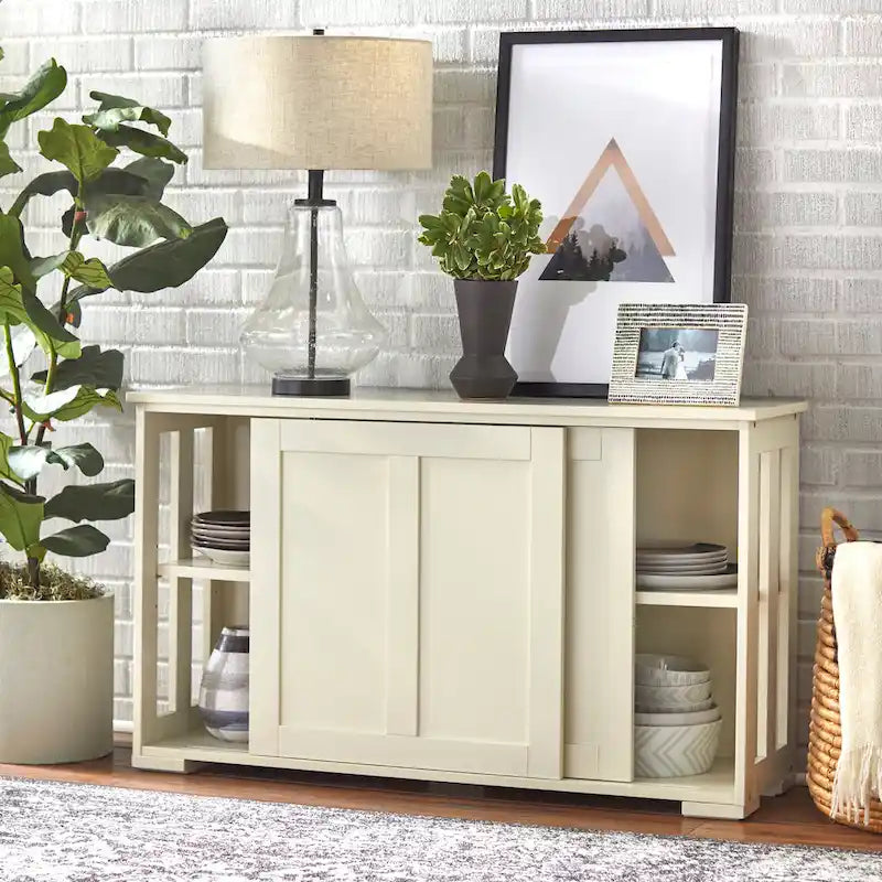 Buffet bas coulissant empilable – 7 coloris – Empilable jusqu'à 3 unités