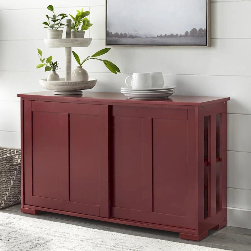 Buffet bas coulissant empilable – 7 coloris – Empilable jusqu'à 3 unités