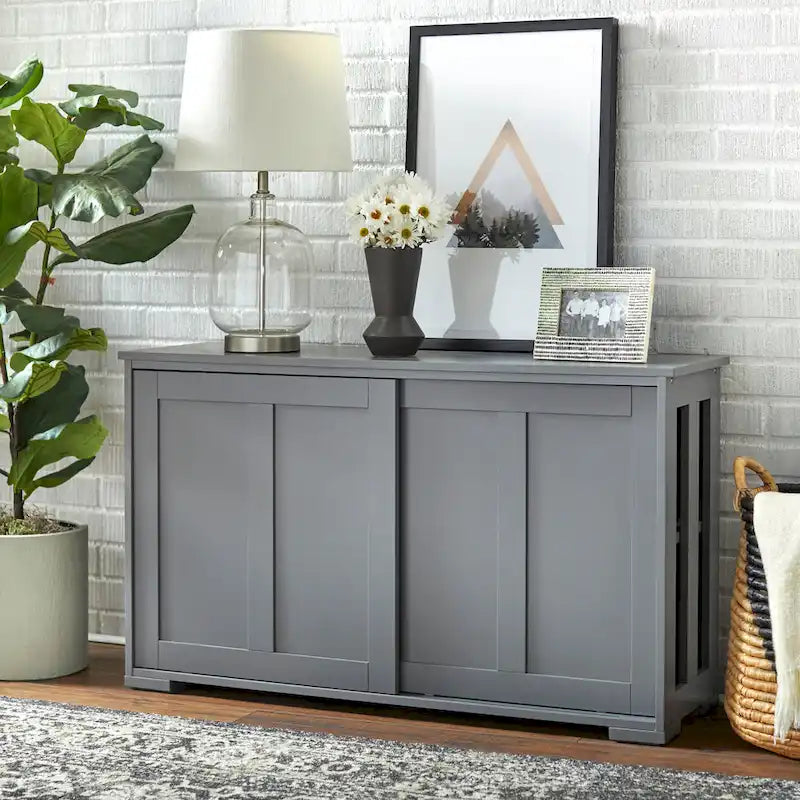 Buffet bas coulissant empilable – 7 coloris – Empilable jusqu'à 3 unités