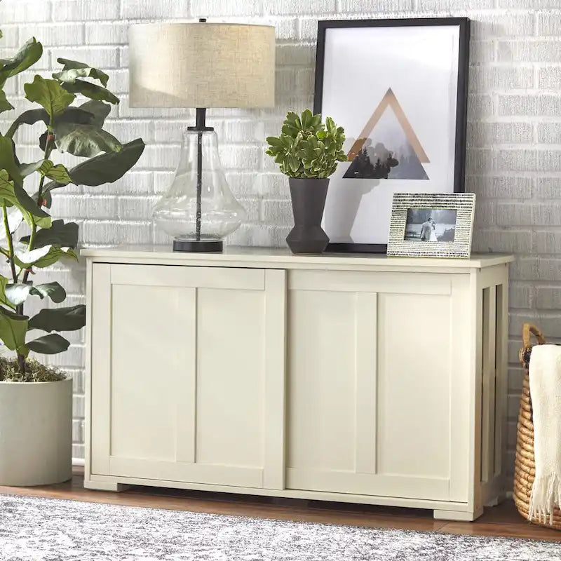 Buffet bas coulissant empilable – 7 coloris – Empilable jusqu'à 3 unités