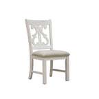 Chaises de salle à manger en bois de style fermette, blanc/bleu/bleu clair, lot de 2