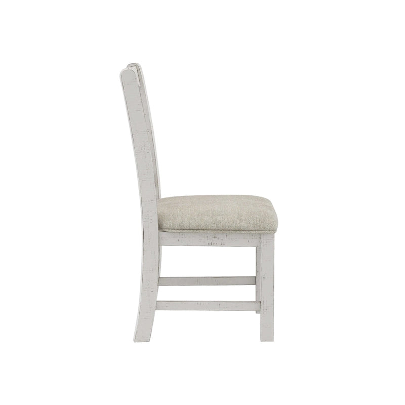 Chaises de salle à manger en bois de style fermette, blanc/bleu/bleu clair, lot de 2