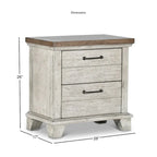 Ensemble de chambre 4 pièces Rustique Ivoire et Miel – Grand lit/Très grand lit, Bois vieilli bicolore