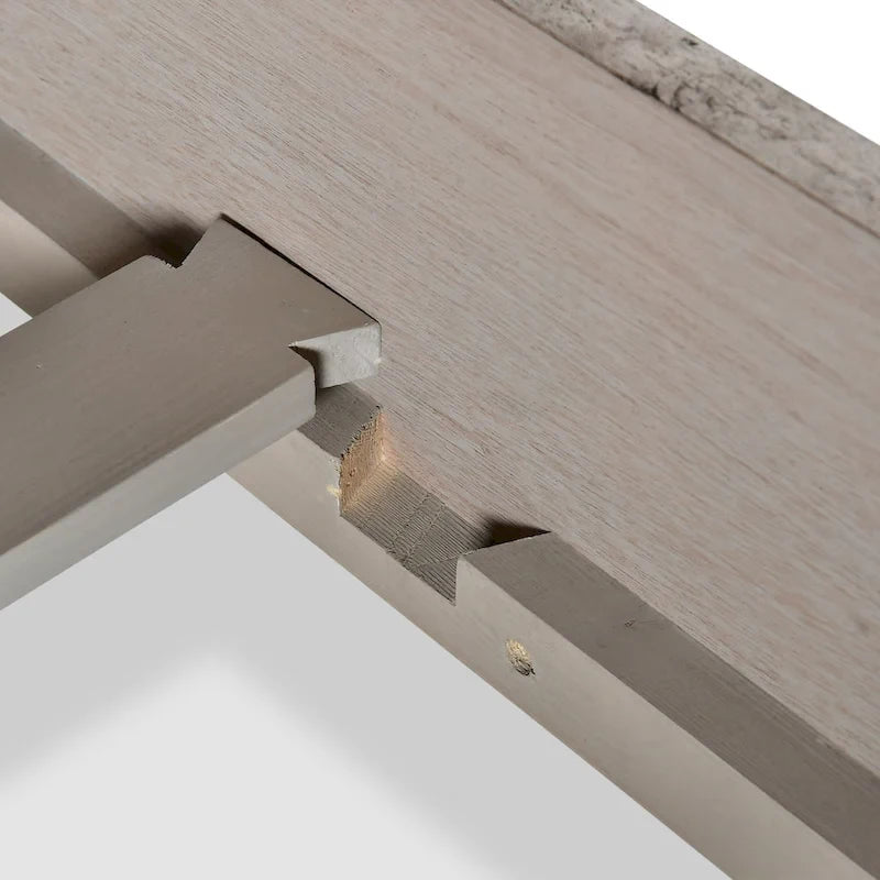 Ensemble de chambre 4 pièces Rustique Ivoire et Miel – Grand lit/Très grand lit, Bois vieilli bicolore