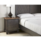 Ensemble de chambre 4 pièces Rustique Ivoire et Miel – Grand lit/Très grand lit, Bois vieilli bicolore