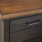 Ensemble de chambre 4 pièces Rustique Ivoire et Miel – Grand lit/Très grand lit, Bois vieilli bicolore