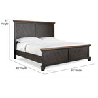 Ensemble de chambre 4 pièces Rustique Ivoire et Miel – Grand lit/Très grand lit, Bois vieilli bicolore